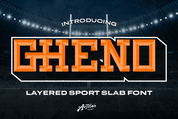 GHENO: A Bold Layered Sport Slab Font for Powerful Branding
